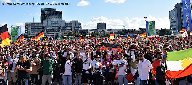 Public Viewing bein Spiel Deutschland gegen Ungarn auf der UEFA EURO 2024 Fan Zone Hamburg (c Frank Schwichtenberg)